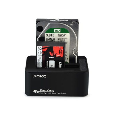 AOKO奥科美双2盘位硬盘克隆拷贝机2.5 3.5英寸SATA串口硬盘底座