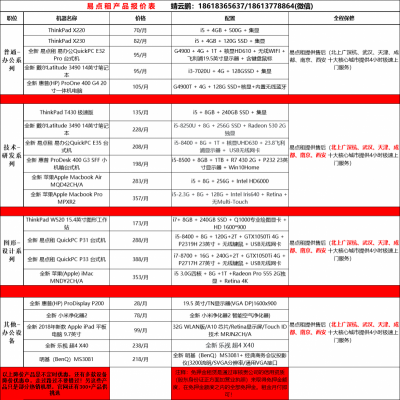 全国电脑免押金租赁，全新笔记本台式机租金低至70/月