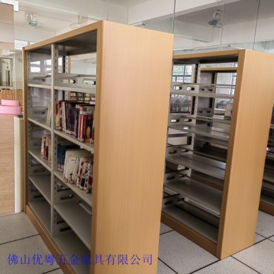 广西图书阅览室书柜图书馆书架拆装阅览室钢木书架工厂